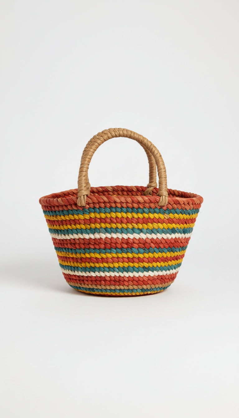 Panier de marché en jonc tressé